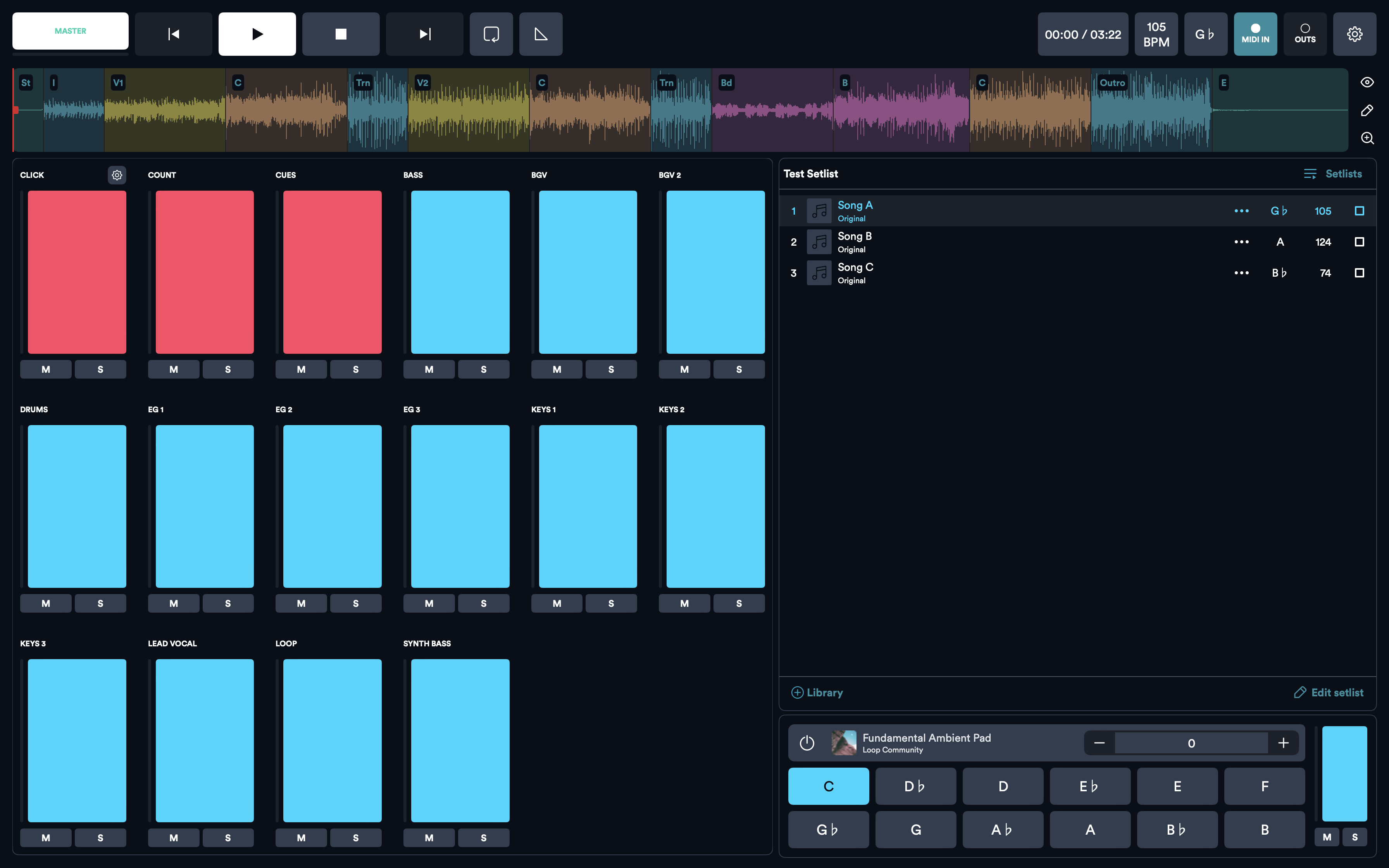 Creating A Setlist In the Prime MultiTrack App & Adding Markers